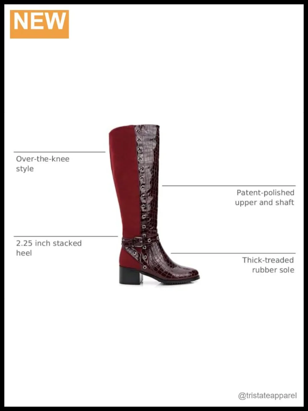 Faux Leather Knee-High Boots 2.25